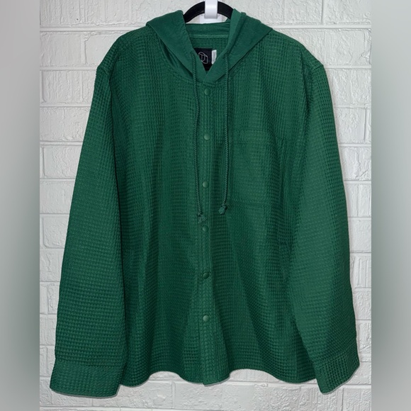 NWT ORIGINAL USE Men's Hooded Long Sleeve Button-Down Shirt Sz XXL ✨ - Picture 4 of 8
